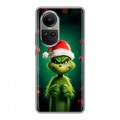 Дизайнерский силиконовый чехол для OPPO Reno10 Гринч Новый год Рождество