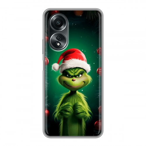 Дизайнерский силиконовый чехол для OPPO A58 4G Гринч Новый год Рождество