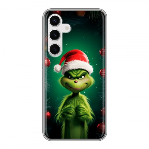 Дизайнерский пластиковый чехол для Samsung Galaxy S24 Гринч Новый год Рождество