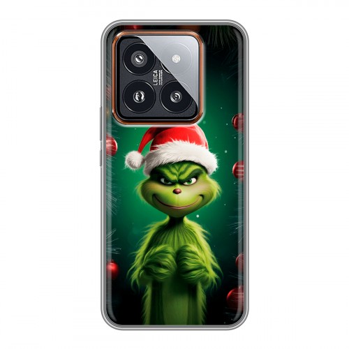 Дизайнерский силиконовый чехол для Xiaomi 14 Pro Гринч Новый год Рождество