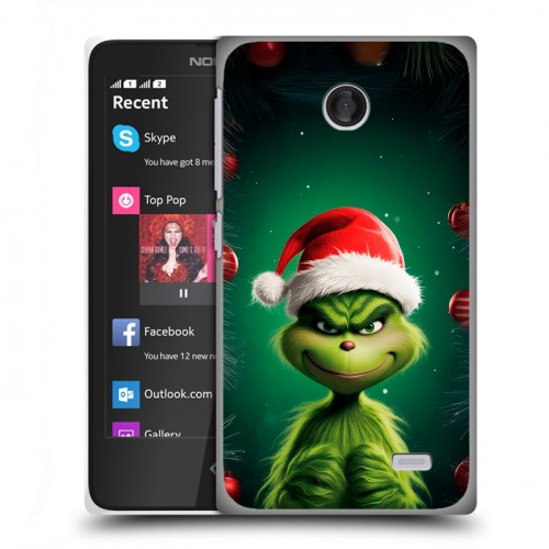 Дизайнерский пластиковый чехол для Nokia X Гринч Новый год Рождество