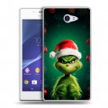 Дизайнерский пластиковый чехол для Sony Xperia M2 dual Гринч Новый год Рождество