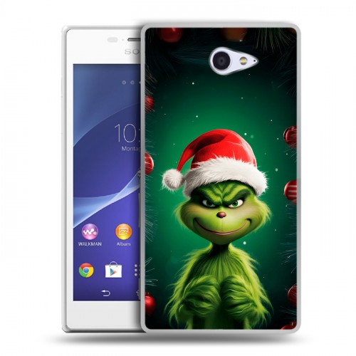 Дизайнерский пластиковый чехол для Sony Xperia M2 dual Гринч Новый год Рождество