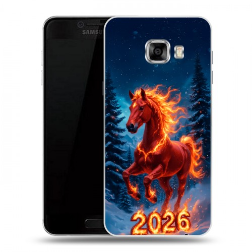 Дизайнерский пластиковый чехол для Samsung Galaxy C5 Новый год коня