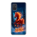 Дизайнерский силиконовый чехол для Samsung Galaxy A71 Новый год коня