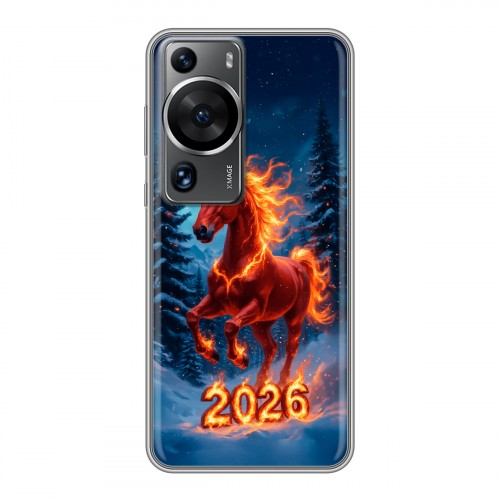 Дизайнерский пластиковый чехол для Huawei P60 Новый год коня