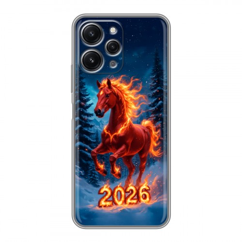 Дизайнерский пластиковый чехол для Xiaomi RedMi 12 Новый год коня