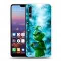 Дизайнерский силиконовый с усиленными углами чехол для Huawei P20 Pro Новый год гринч