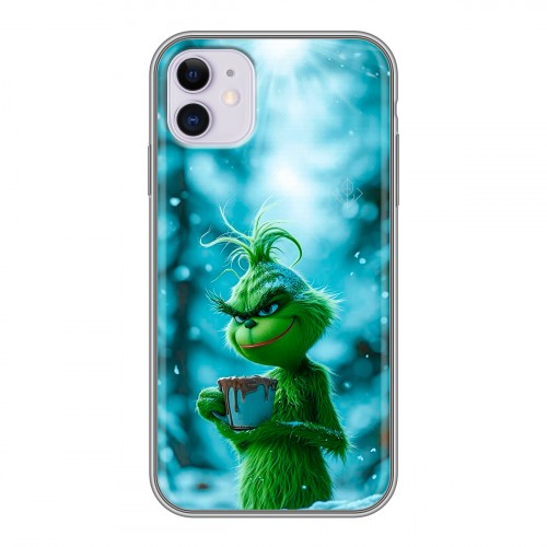 Дизайнерский силиконовый чехол для Iphone 11 Новый год гринч