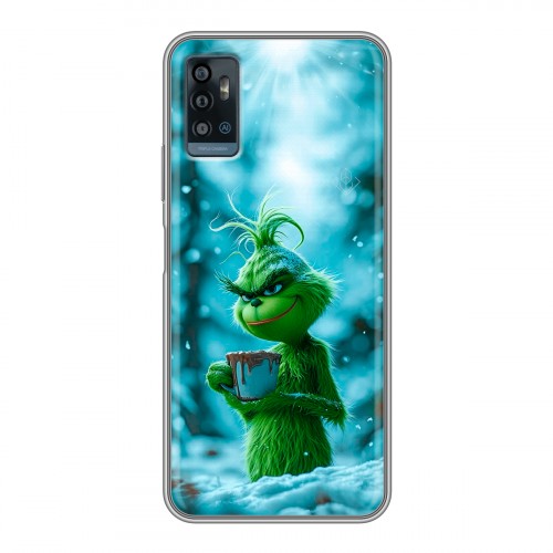 Дизайнерский силиконовый чехол для ZTE Blade A71 Новый год гринч