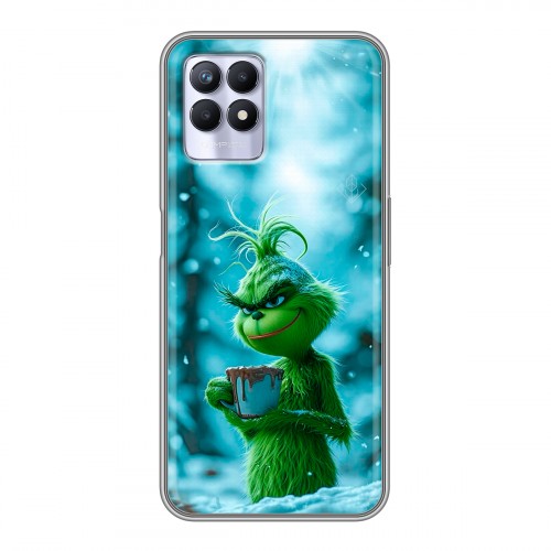 Дизайнерский силиконовый чехол для Realme 8i Новый год гринч