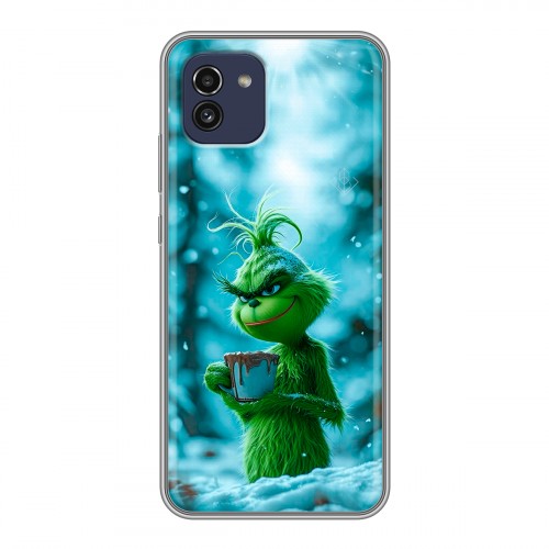 Дизайнерский силиконовый чехол для Samsung Galaxy A03 Новый год гринч