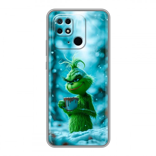 Дизайнерский силиконовый чехол для Xiaomi Redmi 10C Новый год гринч