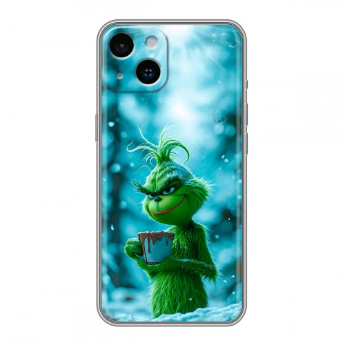 Дизайнерский силиконовый чехол для Iphone 14 Новый год гринч
