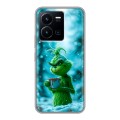 Дизайнерский силиконовый с усиленными углами чехол для Vivo Y35 Новый год гринч