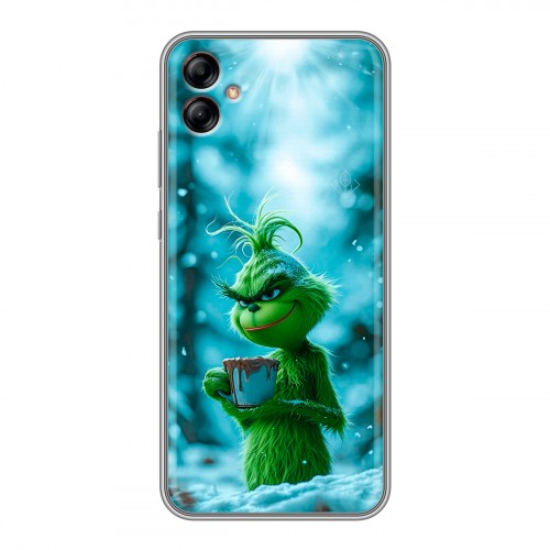 Дизайнерский силиконовый с усиленными углами чехол для Samsung Galaxy A04e Новый год гринч