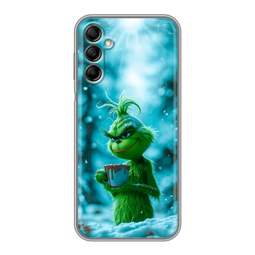 Дизайнерский силиконовый с усиленными углами чехол для Samsung Galaxy A14 Новый год гринч