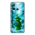 Дизайнерский силиконовый с усиленными углами чехол для Xiaomi RedMi 12C Новый год гринч