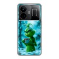 Дизайнерский силиконовый с усиленными углами чехол для Realme GT3 Новый год гринч