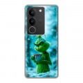 Дизайнерский силиконовый с усиленными углами чехол для Vivo V29 Новый год гринч