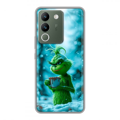 Дизайнерский силиконовый чехол для Vivo V29e Новый год гринч