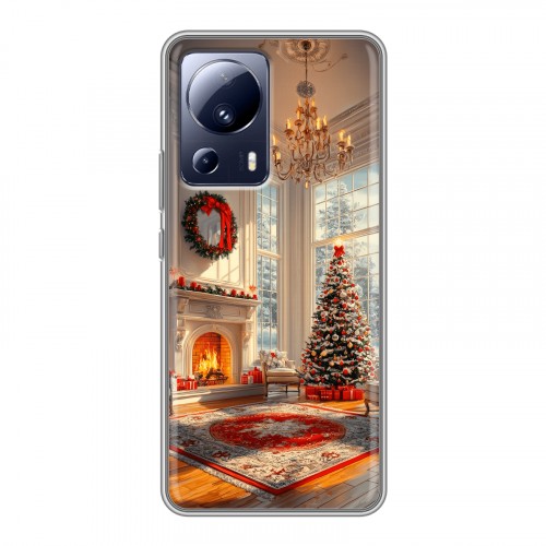 Дизайнерский силиконовый с усиленными углами чехол для Xiaomi 13 Lite Новый год