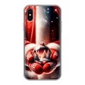 Дизайнерский силиконовый чехол для Iphone x10 Новый год