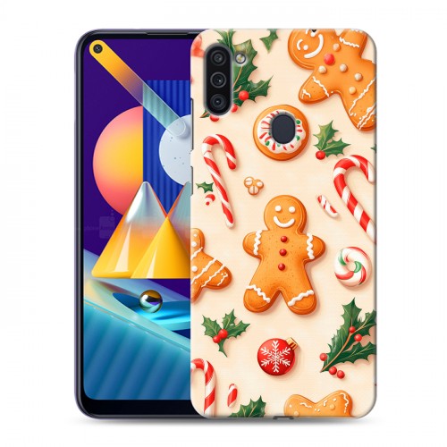 Дизайнерский пластиковый чехол для Samsung Galaxy M11 Новый год