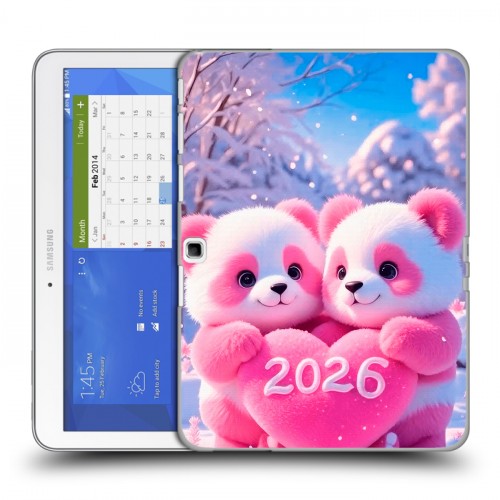 Дизайнерский силиконовый чехол для Samsung Galaxy Tab 4 10.1 Новый год