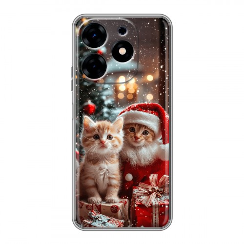 Дизайнерский силиконовый с усиленными углами чехол для Tecno Spark 10 Новый год