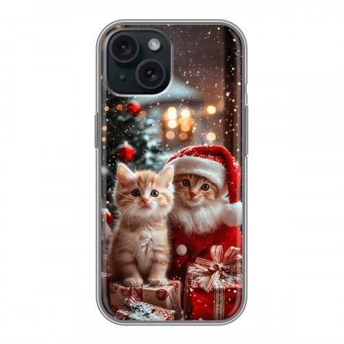 Дизайнерский силиконовый чехол для Iphone 15 Новый год