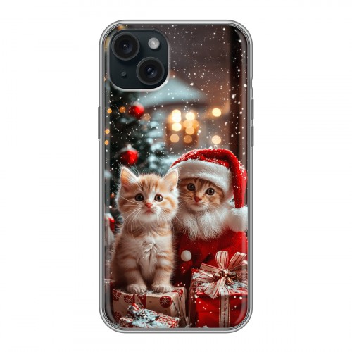 Дизайнерский силиконовый чехол для Iphone 15 Plus Новый год