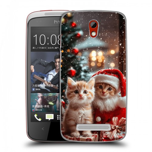Дизайнерский пластиковый чехол для HTC Desire 500 Новый год