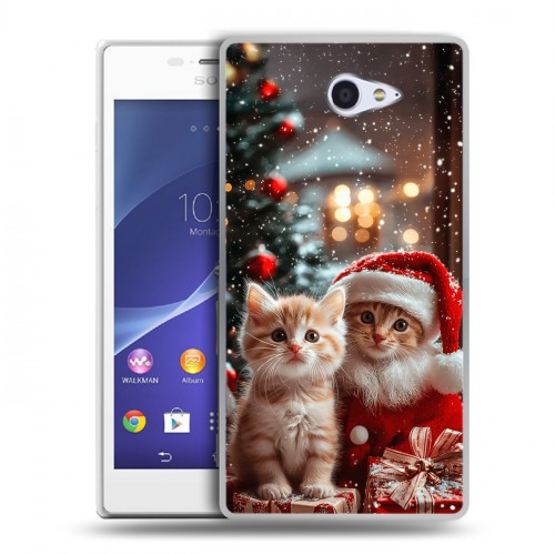 Дизайнерский пластиковый чехол для Sony Xperia M2 dual Новый год