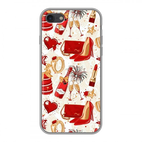 Дизайнерский силиконовый чехол для Iphone 7 Новый год