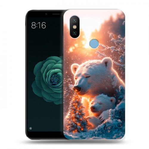 Дизайнерский силиконовый чехол для Xiaomi Mi A2 Новый год