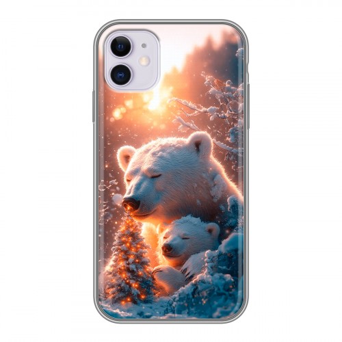 Дизайнерский силиконовый чехол для Iphone 11 Новый год