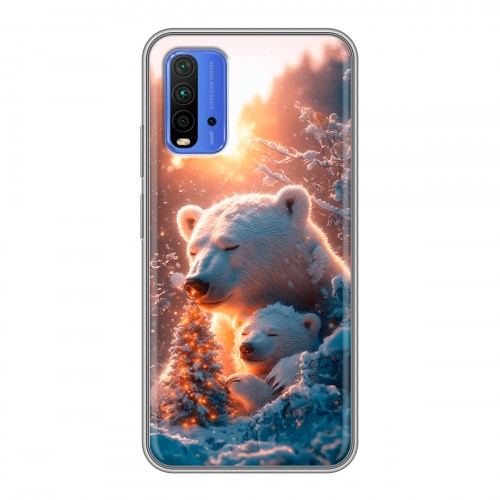 Дизайнерский силиконовый чехол для Xiaomi RedMi 9T Новый год