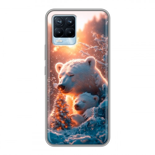 Дизайнерский силиконовый чехол для Realme 8 Новый год