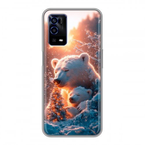 Дизайнерский силиконовый с усиленными углами чехол для OPPO A55 Новый год