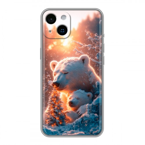 Дизайнерский силиконовый чехол для Iphone 14 Новый год