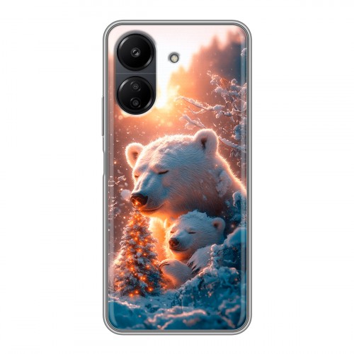 Дизайнерский силиконовый чехол для Xiaomi Poco C65 Новый год