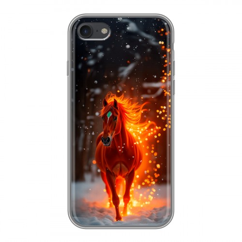 Дизайнерский силиконовый чехол для Iphone 7 Новый год