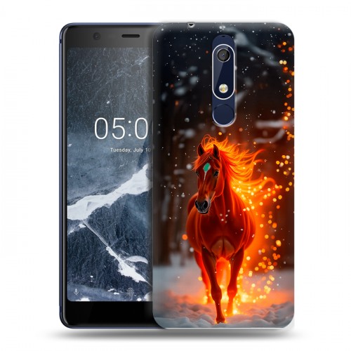 Дизайнерский пластиковый чехол для Nokia 5.1 Новый год