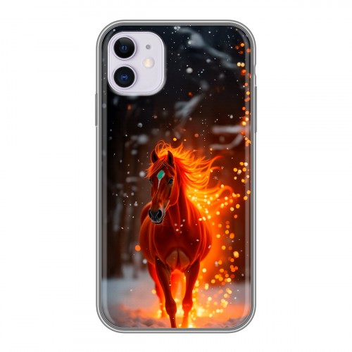 Дизайнерский силиконовый чехол для Iphone 11 Новый год
