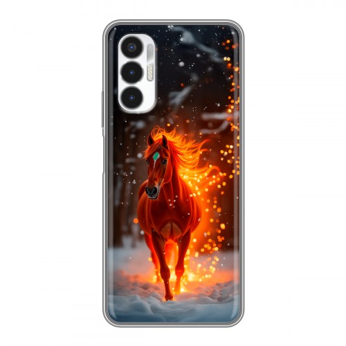 Дизайнерский силиконовый с усиленными углами чехол для Tecno Pova 3 Новый год