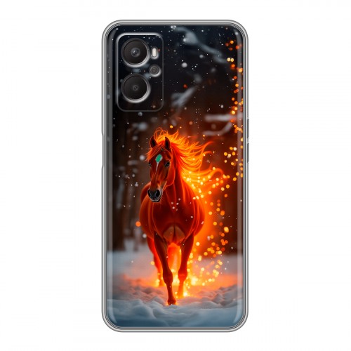 Дизайнерский силиконовый с усиленными углами чехол для OPPO A96 Новый год