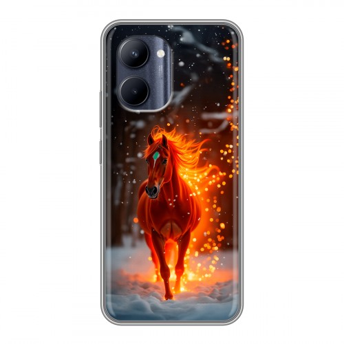 Дизайнерский силиконовый чехол для Realme C33 Новый год