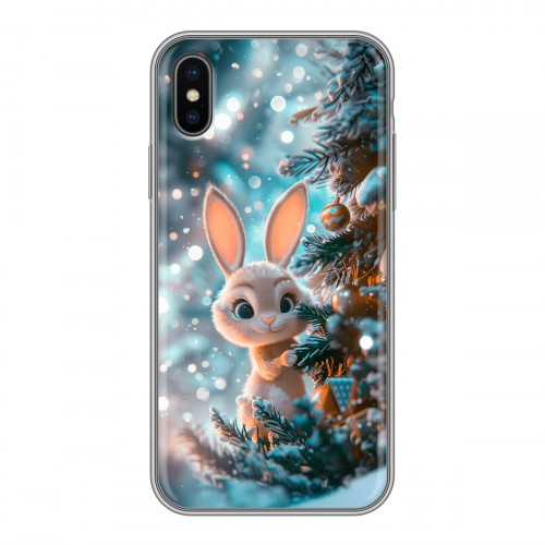 Дизайнерский силиконовый чехол для Iphone x10 Новый год