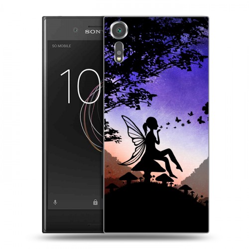 Дизайнерский пластиковый чехол для Sony Xperia XZs Фантастические силуэты